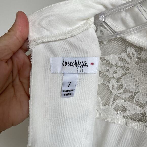 Speechless Girls 7 Formal Dance Pageant High Low Floral Lace Gown Dress - Picture 10 of 10